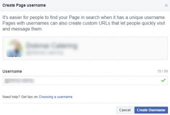 Create a Page Username